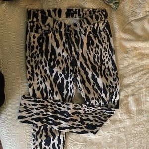 Seven straight leg ankle pants.  Animal print!